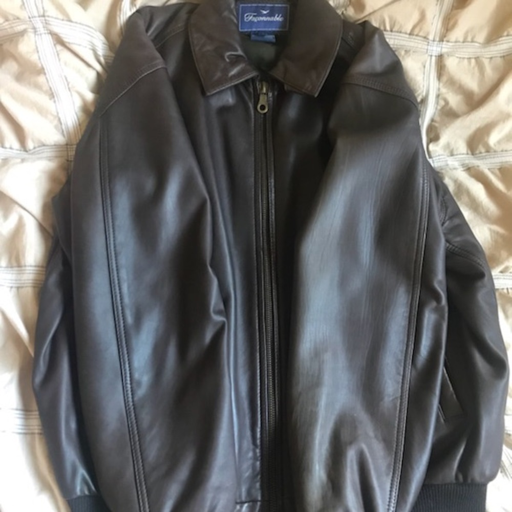 Men’s Large Leather Façonnable Jacket
